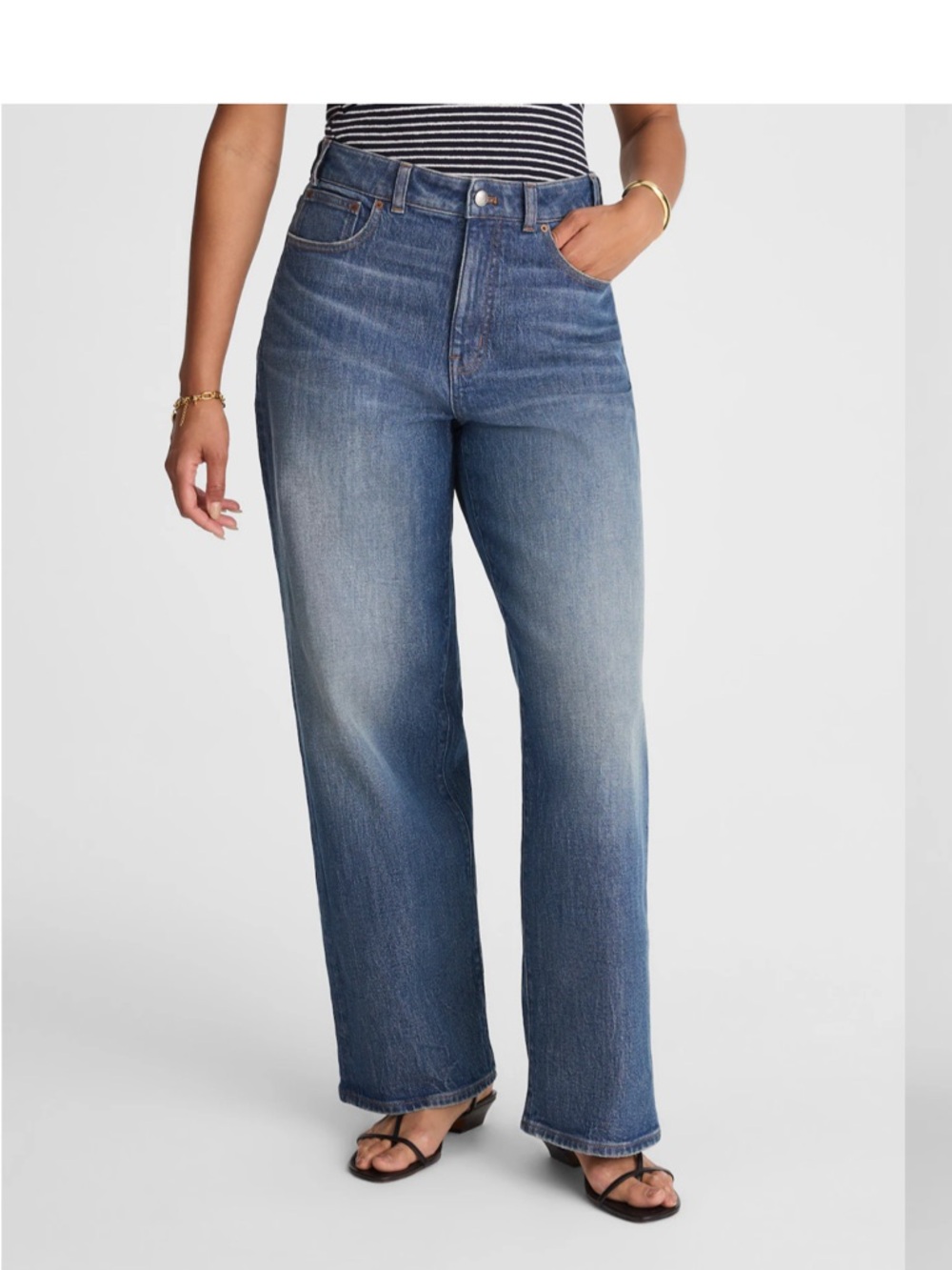 Madewell Curvy Perfect Vintage High-Rise Wide-Leg Jeans 27 tall